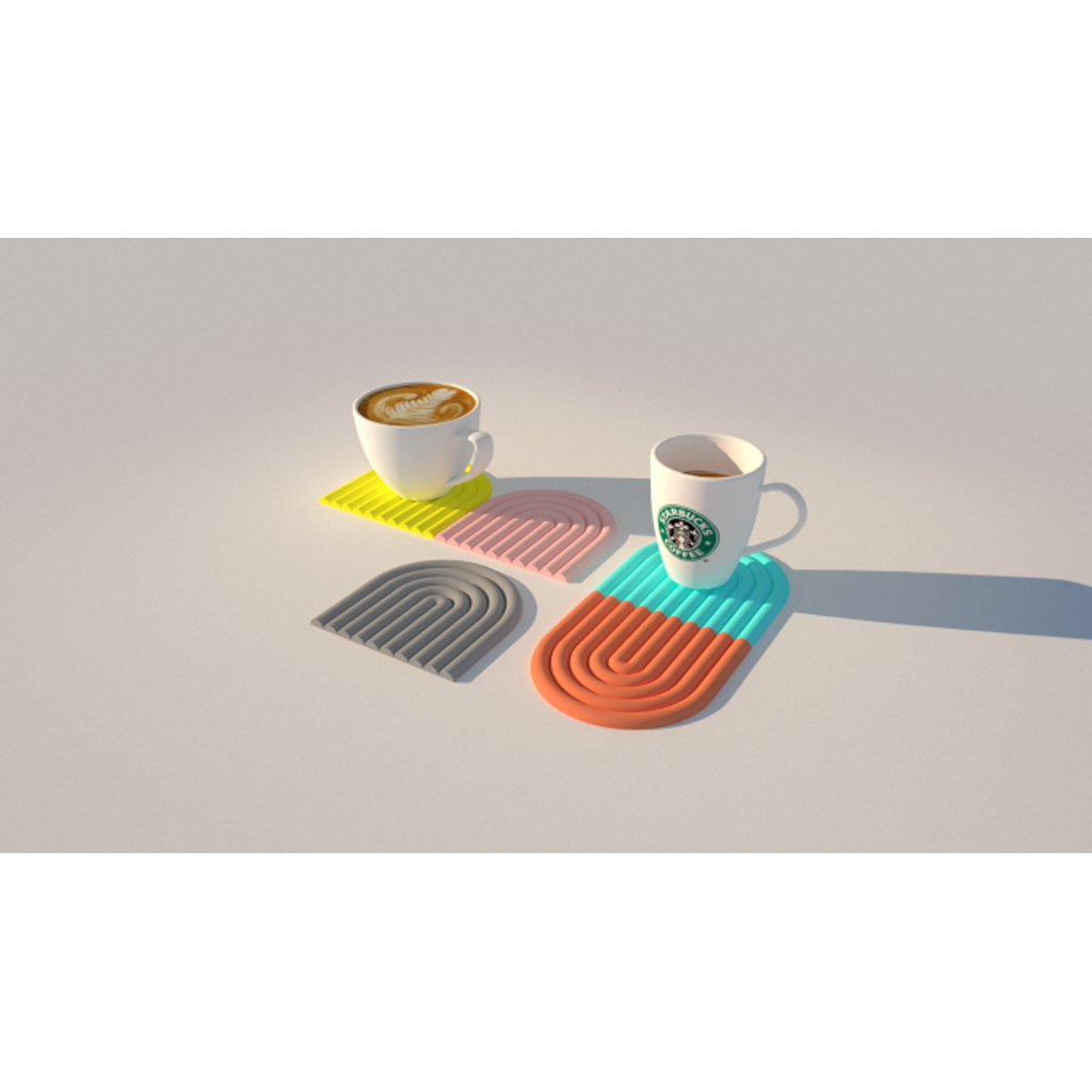 Yarım Daire Minimalist Bardak Altlığı