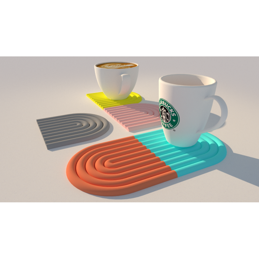 Yarım Daire Minimalist Bardak Altlığı