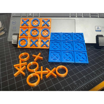 Taş ve Oyun Tahtalı 3D Tic Tac Toe Seti