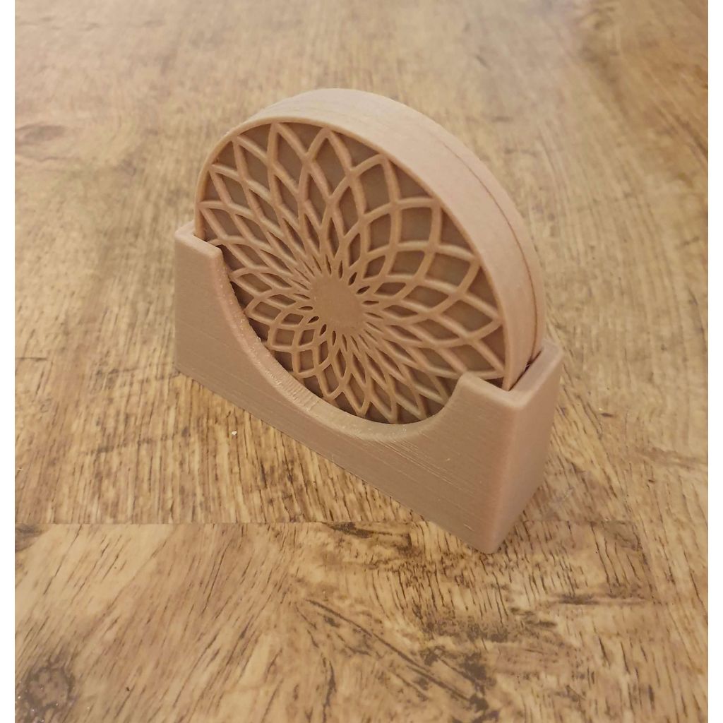 Mandala Desenli Bardak Altlığı ve Standı