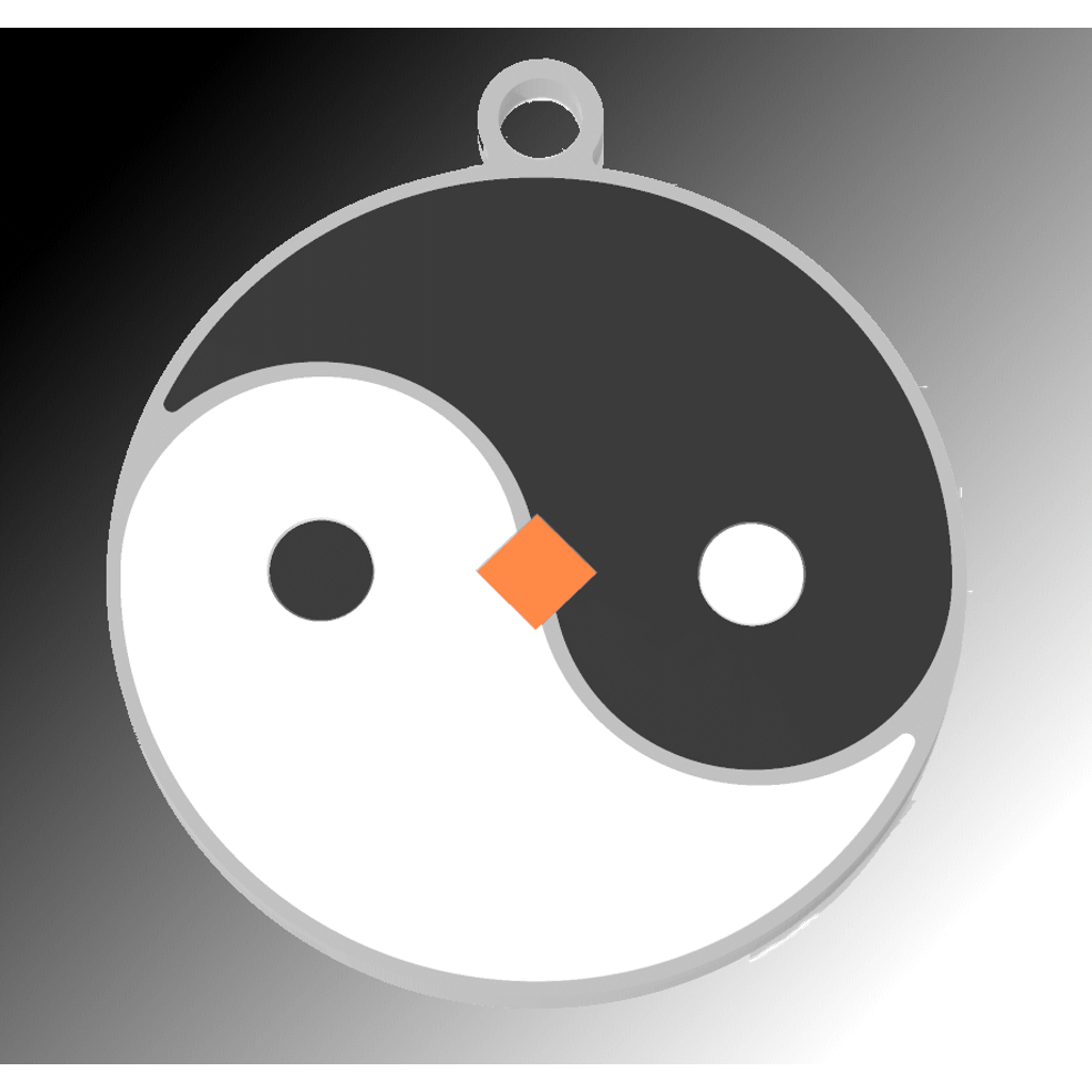 Yin Yang Penguen Kolye Tasarımı