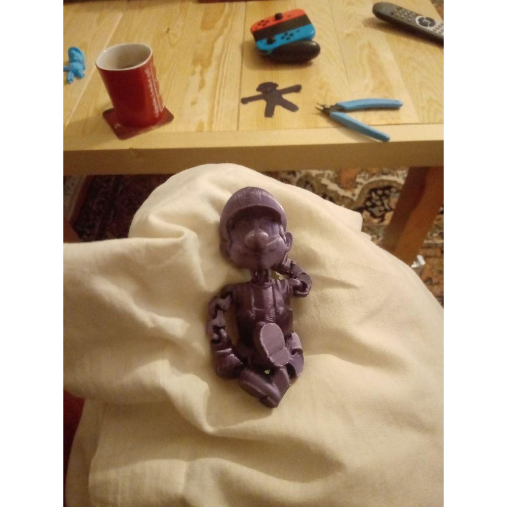 Eklemli Mario Tek Parça 3D Baskı Modeli